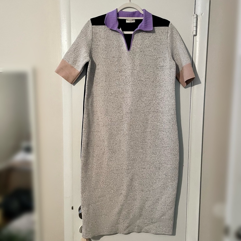 Balenciaga Heather Gray and Purple Dress